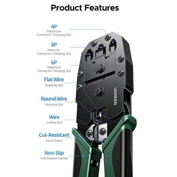 Kìm bấm cáp mạng đa năng Ugreen 35971 (RJ45/RJ11/RJ12)
