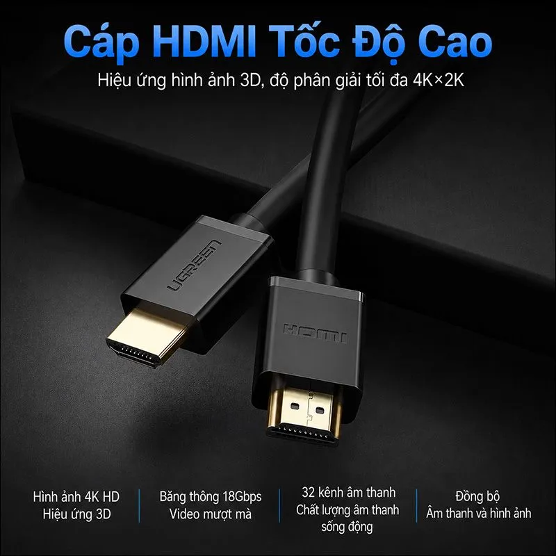 Cáp HDMI 2.0 Ugreen Hỗ Trợ 4K@60Hz Cao Cấp (0.5M - 3M) - hover
