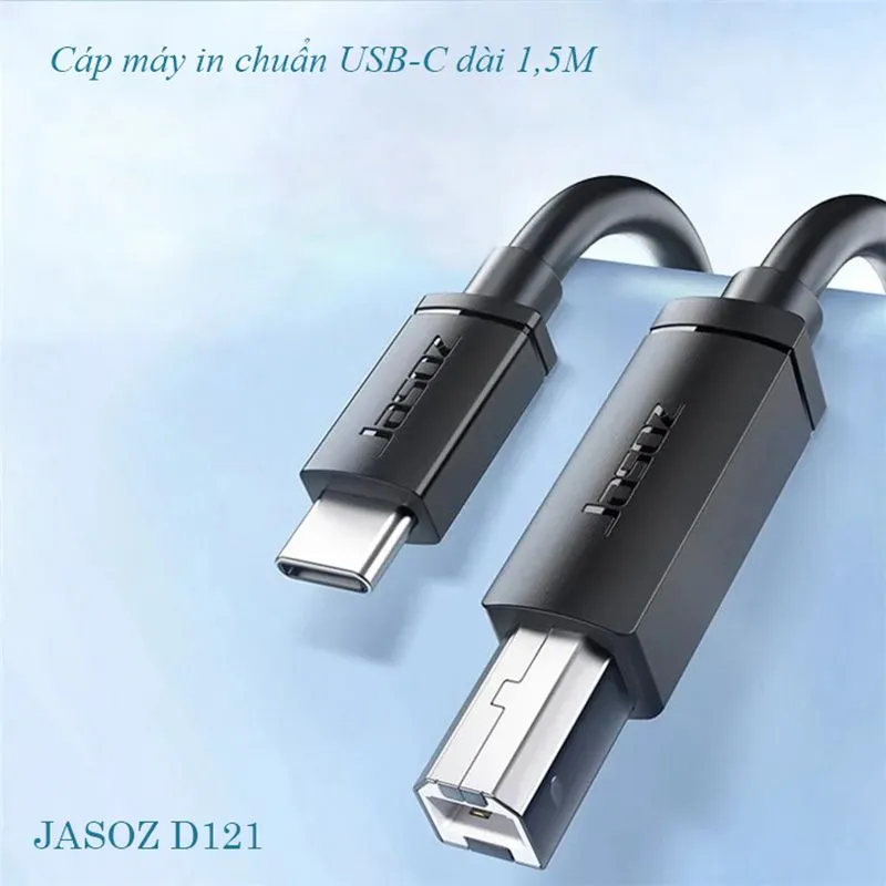 Cáp Máy In USB-C Sang USB-B Dài 1.5M Jasoz D121 T-D212 2