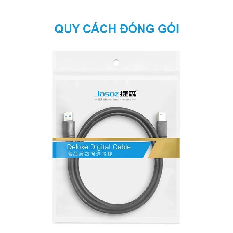 Cáp Máy In USB 3.0 Type-A To Type-B Jasoz D113 (1.5m / 2m / 3m) 2