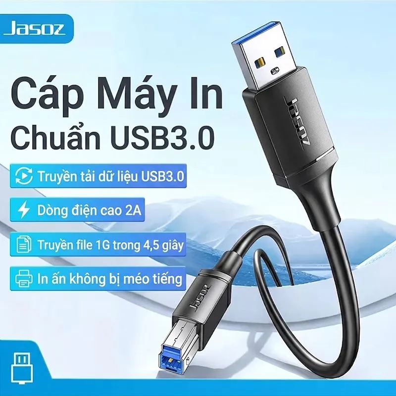 Cáp Máy In USB 3.0 Type-A To Type-B Jasoz D113 (1.5m / 2m / 3m) 3