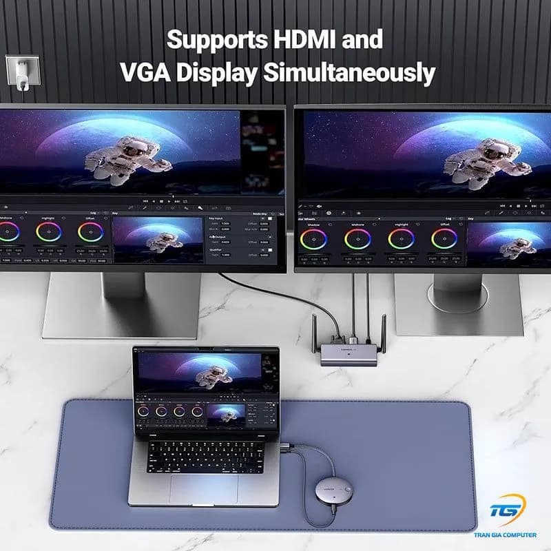 Bộ truyền tín hiệu HDMI và VGA không dây 50M Ugreen CM586 (90909A) hỗ trợ 4K