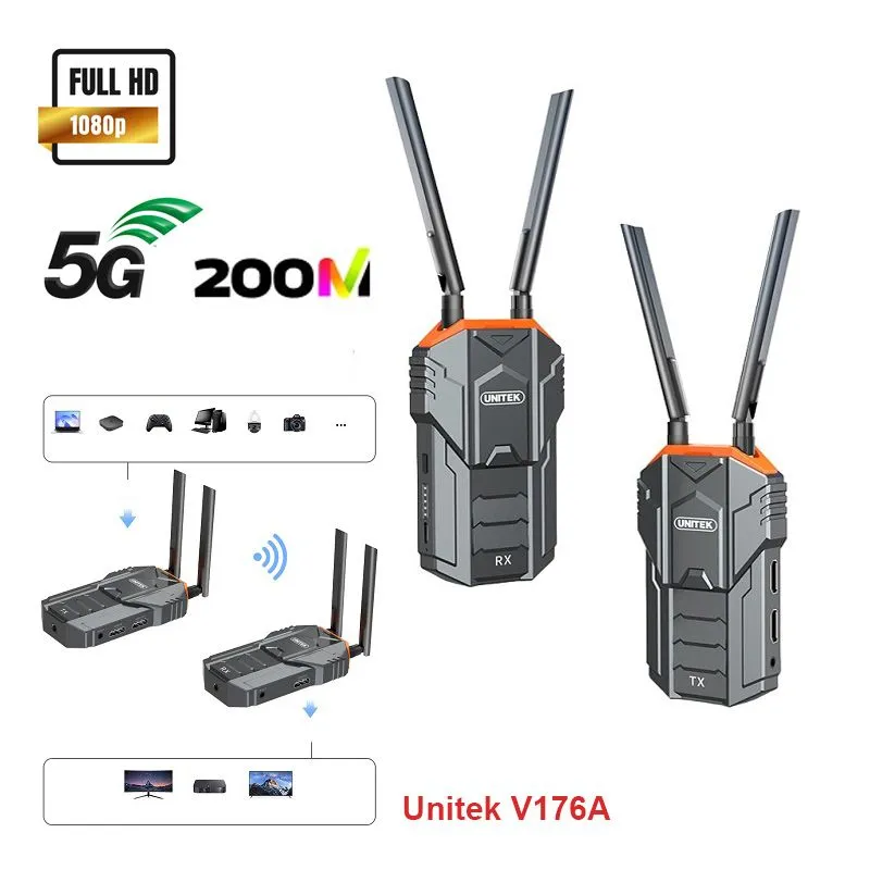 Thiết Bị Truyền Tín Hiệu HDMI Không Dây Unitek V176A 200m Cao Cấp - hover