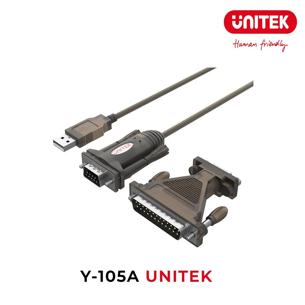 Cáp Chuyển USB Sang COM RS232 DB9/DB25 Dài 1.5m Unitek Y-105A - hover