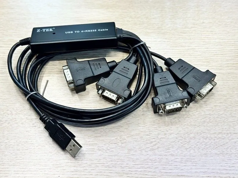 Cáp USB 2.0 sang 4 cổng RS232 (COM) Z-Tek ZE791 dài 1.5M chính hãng - hover
