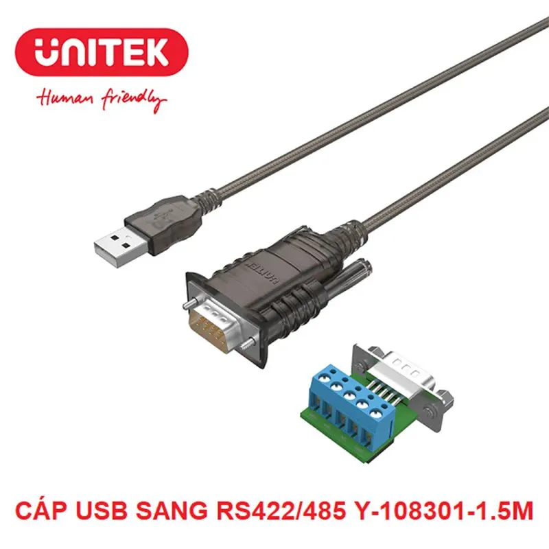 Cáp chuyển đổi USB sang RS422/RS485 Unitek Y-108301 dài 1.5m - hover