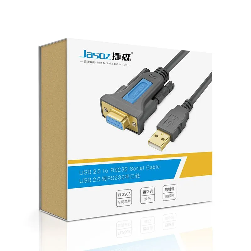 Cáp chuyển đổi USB 2.0 sang RS232 (COM) cái JASOZ T-I105 dài 1.5m màu đen - hover