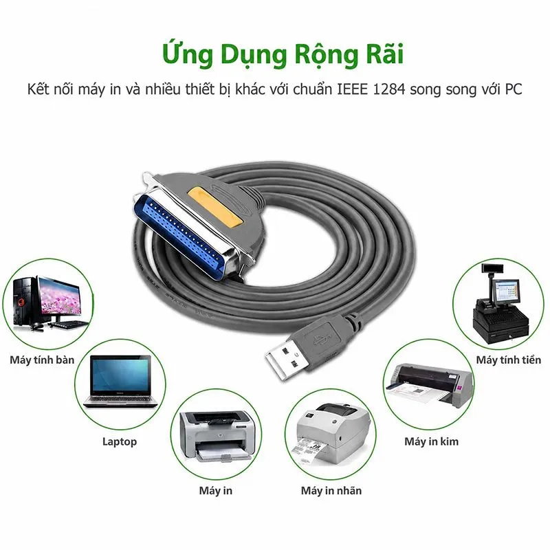 Cáp chuyển đổi USB sang IEEE1284 (Parallel) Ugreen 20225 2