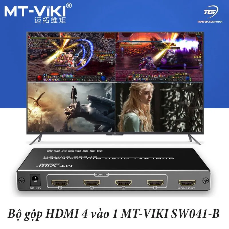 Bộ Gộp HDMI 4 Vào 1 Ra MT-VIKI MT-SW041B - Hỗ Trợ 4K, Điều Khiển Từ Xa (Chính Hãng) 4