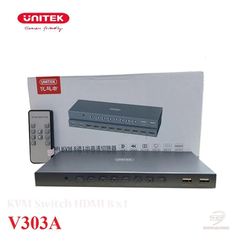 Bộ Gộp KVM Switch HDMI 8 Port Unitek V303A (Hỗ Trợ 4K60Hz Ultra HD) 2