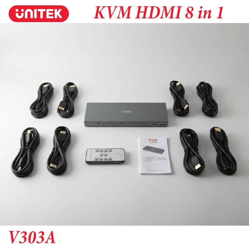 Bộ Gộp KVM Switch HDMI 8 Port Unitek V303A (Hỗ Trợ 4K60Hz Ultra HD) 3