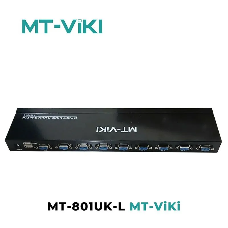 Bộ Gộp KVM Switch 8 Port VGA USB MT-VIKI MT-801UK-L - Dùng 8 Máy Tính Chung 1 Màn Hình Chuột Phím - hover