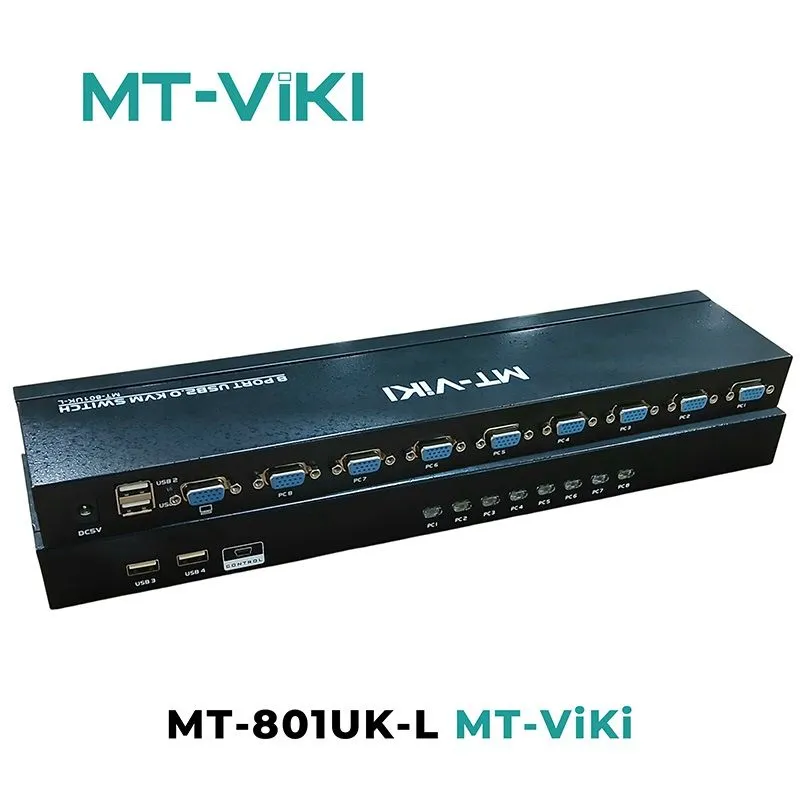 Bộ Gộp KVM Switch 8 Port VGA USB MT-VIKI MT-801UK-L - Dùng 8 Máy Tính Chung 1 Màn Hình Chuột Phím 3