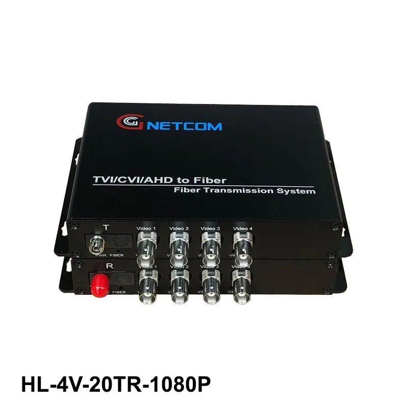 Bộ Chuyển Đổi Video Sang Quang 4 Kênh 1080P GNETCOM HL-4V-20T/R (Cho Camera AHD/CVI/TVI) - hover