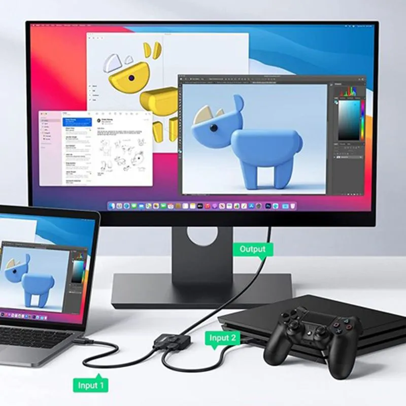 Bộ Gộp HDMI 2 Vào 1 Ra 4K@60Hz Ugreen 70607 - Chuẩn HDMI 2.0 3