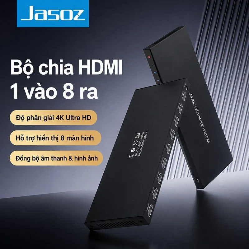 Bộ Chia HDMI 1 Vào 8 Ra JASOZ G152 (T-G178) Hỗ Trợ 4K Ultra HD 3
