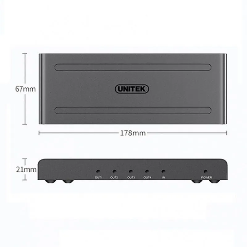 Bộ Chia HDMI 1 Vào 4 Ra Unitek V131A (4K Ultra HD) - hover