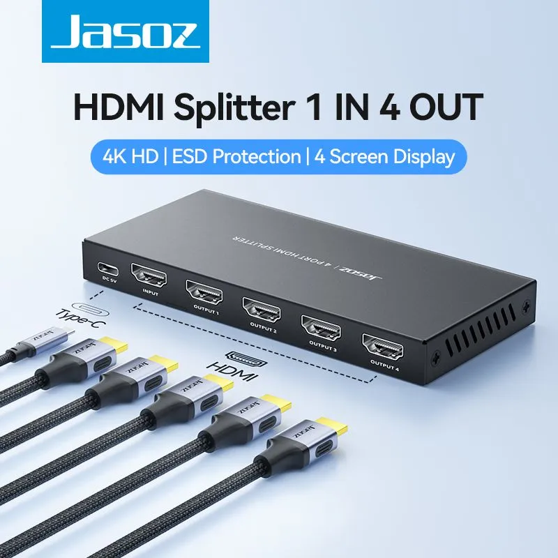 Bộ Chia HDMI 1 Ra 4 Cao Cấp JASOZ G151 (T-G177) - Hỗ Trợ 4K 4