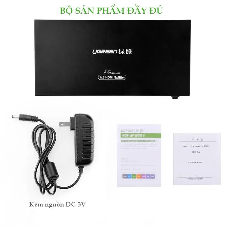Bộ Chia HDMI 1 Ra 8 Cổng Ugreen 40203 - Hỗ Trợ Full HD, 4K Cao Cấp 2