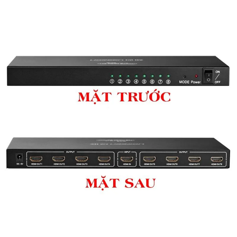 Bộ Chia HDMI 1 Ra 8 Cổng Ugreen 40203 - Hỗ Trợ Full HD, 4K Cao Cấp 3