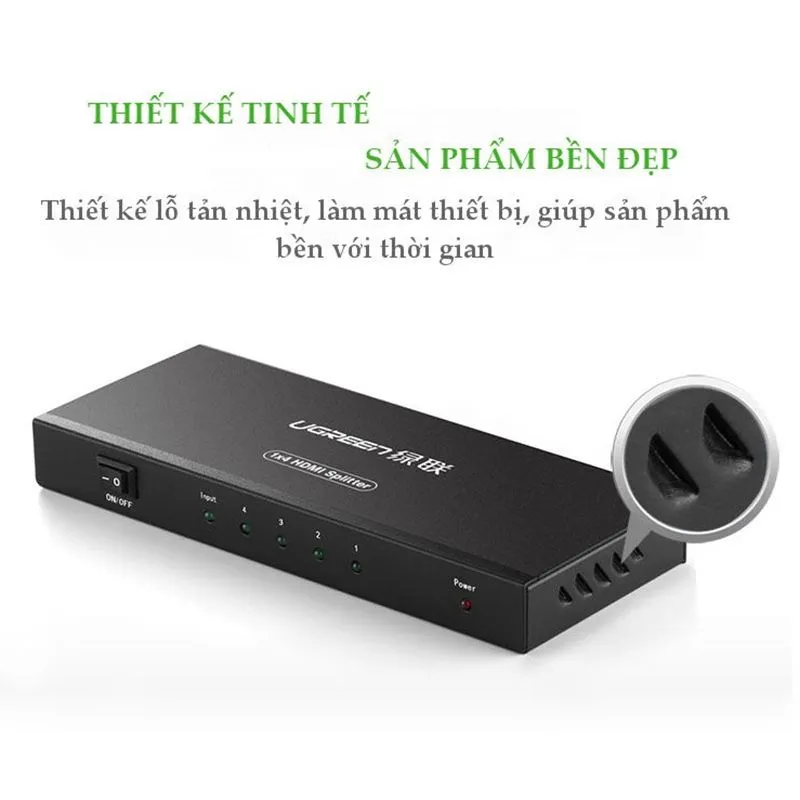 Bộ Chia HDMI 1 Ra 4 Cổng Ugreen 40202 - Hỗ Trợ 4Kx2K Cao Cấp - hover