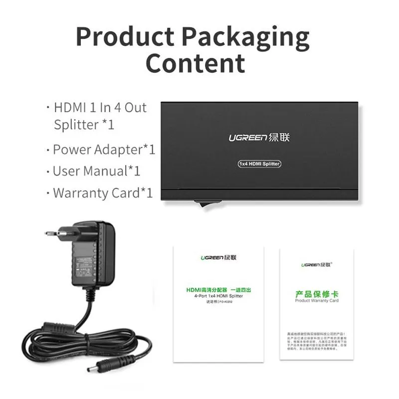 Bộ Chia HDMI 1 Ra 4 Cổng Ugreen 40202 - Hỗ Trợ 4Kx2K Cao Cấp 4