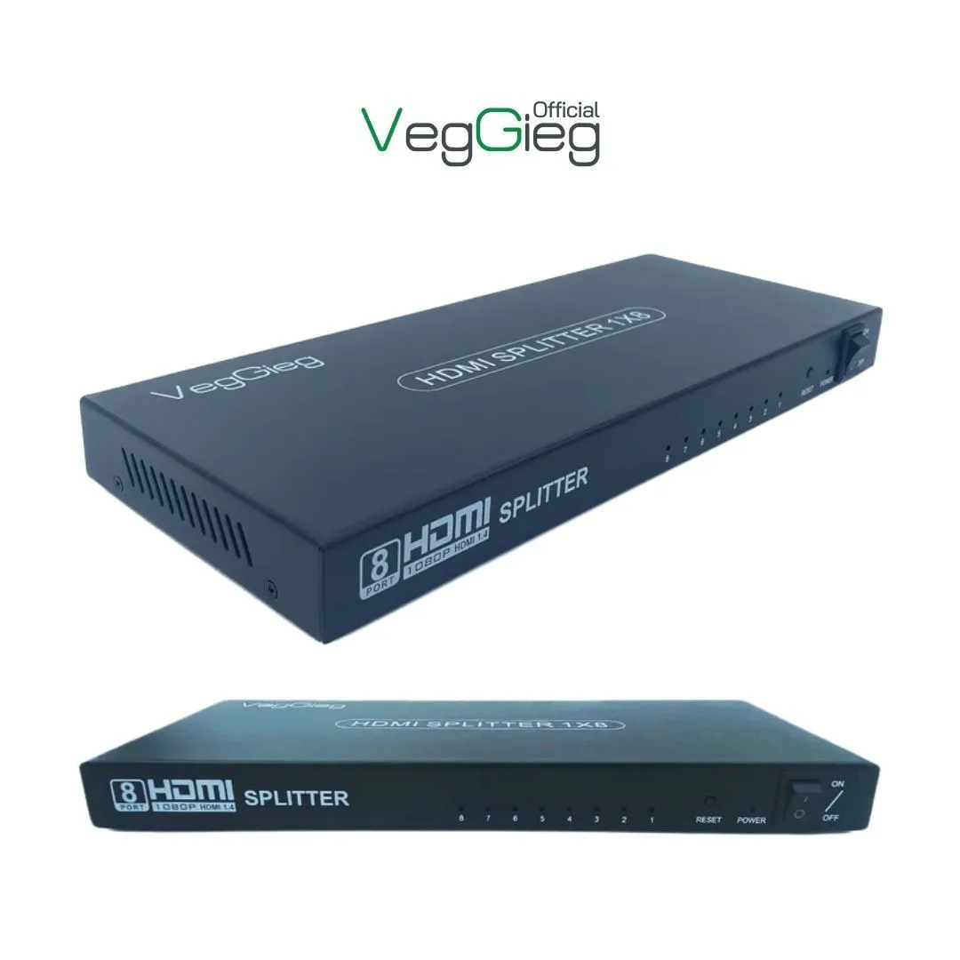 Bộ Chia HDMI 1 Ra 8 Veggieg VHD08 Hỗ Trợ Full HD 1080P Chính Hãng - hover