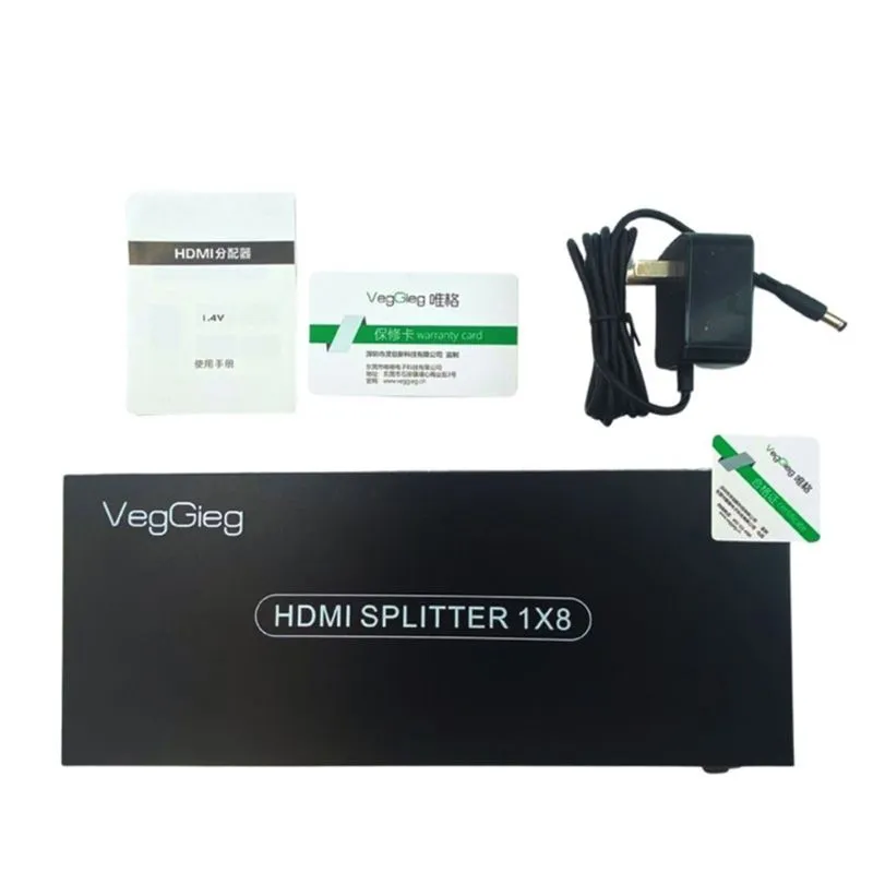 Bộ Chia HDMI 1 Ra 8 Veggieg VHD08 Hỗ Trợ Full HD 1080P Chính Hãng 3