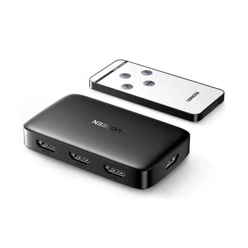Bộ Gộp HDMI 3 Vào 1 Ra 4K30Hz Ugreen 80125 Chính Hãng Màu Đen