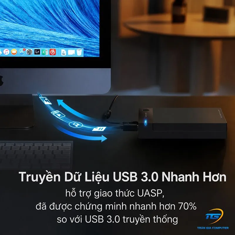 Box Ổ Cứng 3.5 inch SATA USB 3.0 Ugreen 50422 Hỗ Trợ 10TB 5