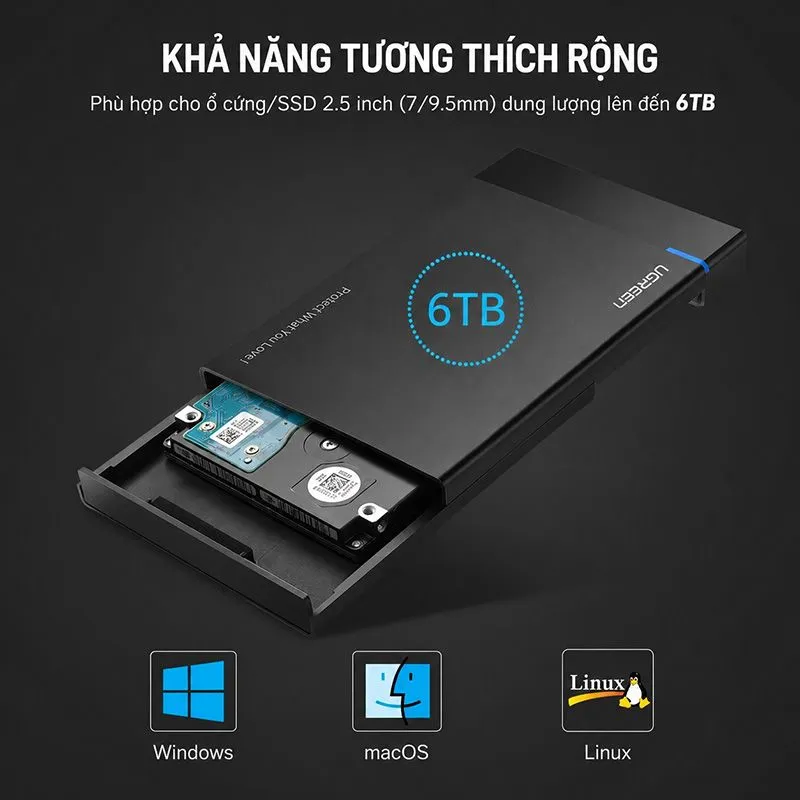 Box Ổ Cứng 2.5 Inch USB Type-C Ugreen 50743 | Hàng Chính Hãng 2