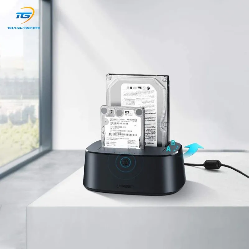 Đế Đọc Ổ Cứng 2 Khay SATA 2.5/3.5 USB 3.0 Ugreen 50857 Cao Cấp 3