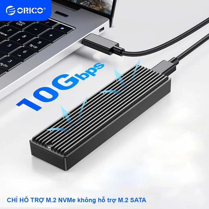 Hộp Đựng Ổ Cứng SSD M.2 Orico M2PV-C3-BK-HW Tốc Độ 10Gbps 2