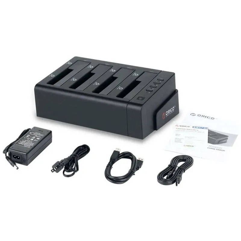Đế (Dock) Ổ Cứng 4 Khay 2.5/3.5 Inch Orico 6648US3-C-V1-BK USB 3.0 - Hàng Chính Hãng 3