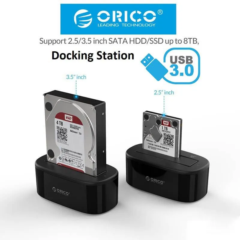 Đế (Dock) Ổ Cứng 1 Khay 2.5/3.5 Inch Orico 6218US3 USB 3.0 - Hàng Chính Hãng 3