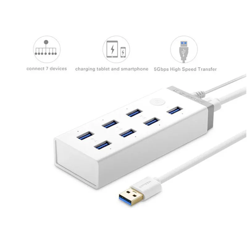 Bộ Chia USB 3.0 7 Cổng Ugreen 20296 Tốc Độ Cao Cho Laptop, Máy Tính 2