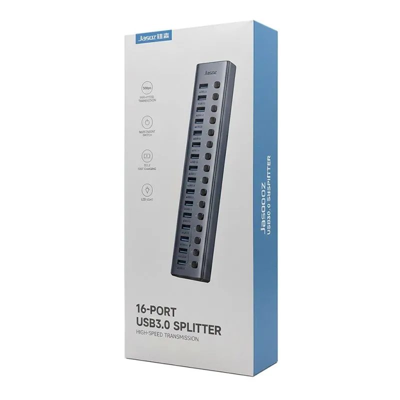 Bộ Chia USB 16 Cổng 3.0 Jasoz F125 T-F173 Kèm Nguồn Độc Lập 3