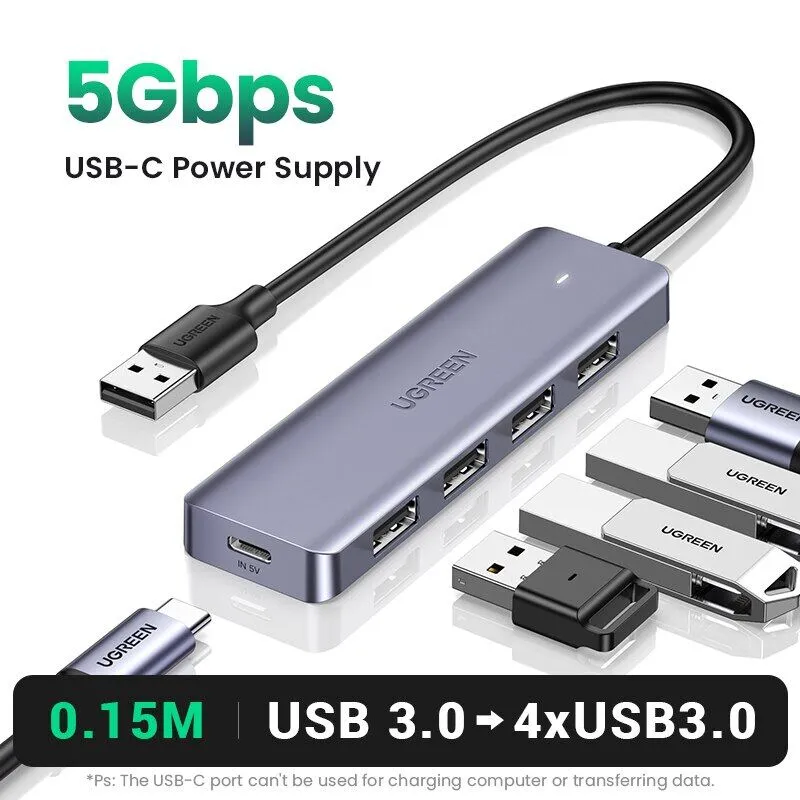 Bộ Chia USB 3.0 Sang 4 Cổng Ugreen 50985 (Có Cổng Nguồn Phụ USB-C) 2