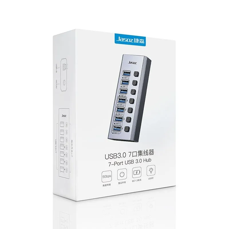 Bộ Chia USB 3.0 7 Cổng Jasoz F118 (T-F164) - Hàng Chính Hãng - hover