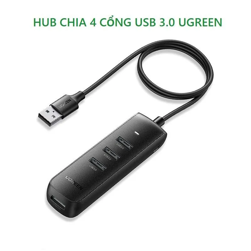 Bộ Chia USB 3.0 4 Cổng Ugreen 10915 CM416 - Hub USB 3.0 Cho Máy Tính, Laptop Dây Dài 25cm (Màu Đen) 2