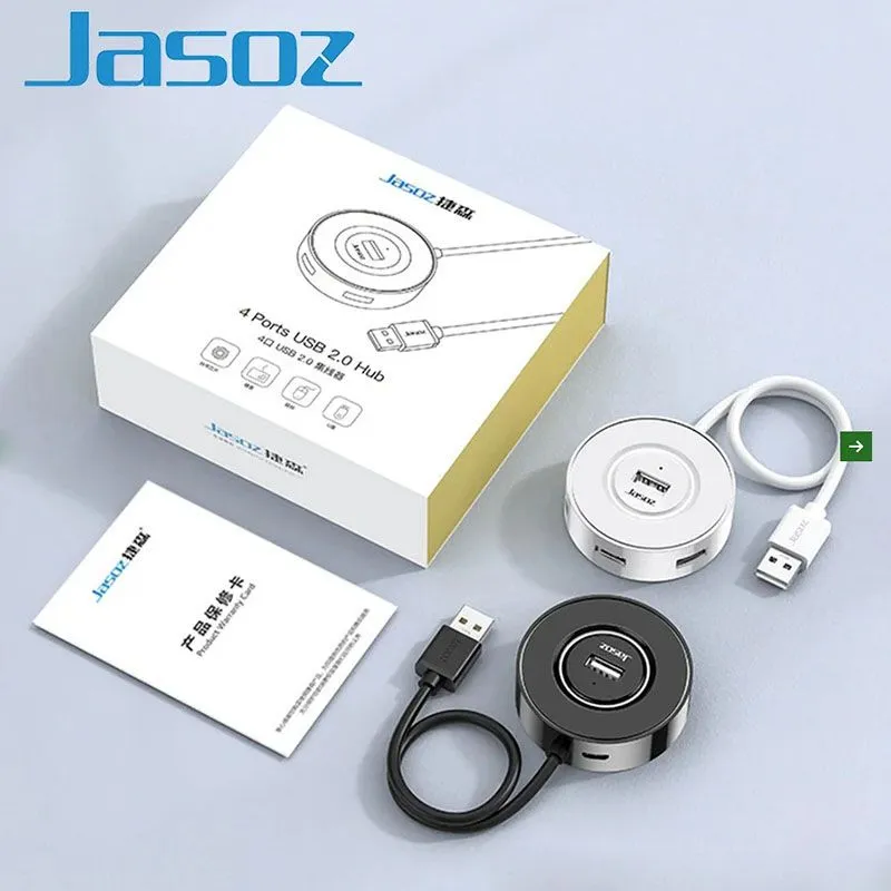 Bộ chia Hub USB 2.0 ra 4 cổng Jasoz F101 (Dài 0.3m - 1.5m, Màu trắng) 2