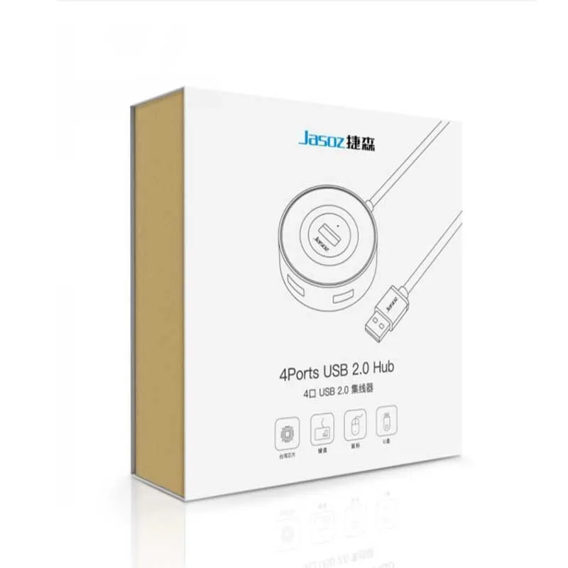 Bộ chia Hub USB 2.0 ra 4 cổng Jasoz F101 (Dài 0.3m - 1.5m, Màu trắng) 3
