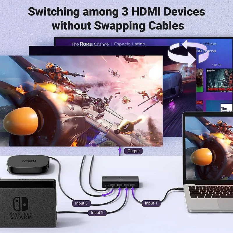 Bộ Gộp HDMI 3 Vào 1 Ra 4K@60Hz Jasoz G153 T-G179 (Có Điều Khiển) 3