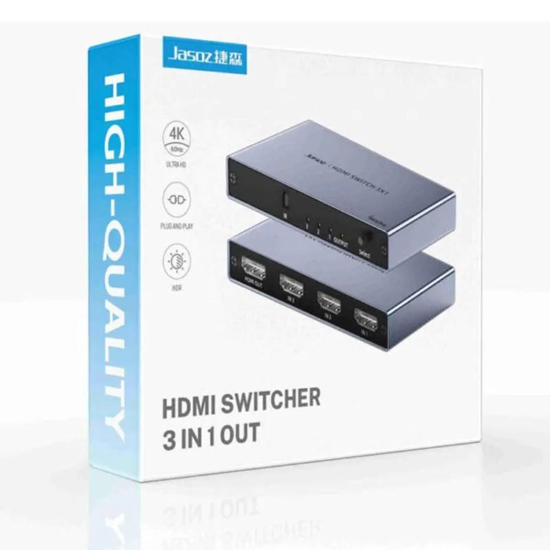 Bộ Gộp HDMI 3 Vào 1 Ra 4K@60Hz Jasoz G153 T-G179 (Có Điều Khiển) 2