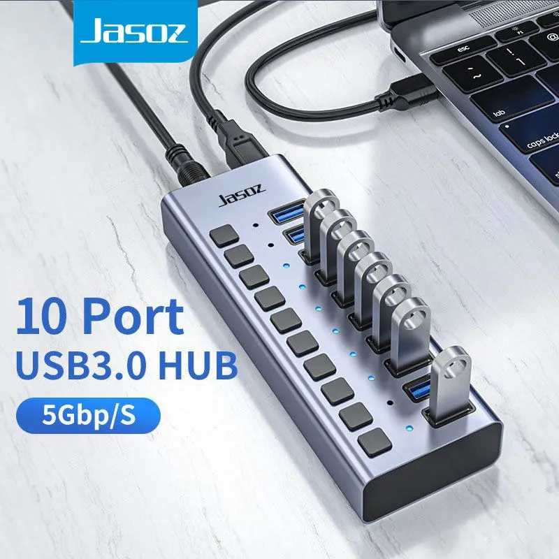 Bộ Chia HUB USB 3.0 10 Cổng Tốc Độ Cao Jasoz F119 T-F165 4