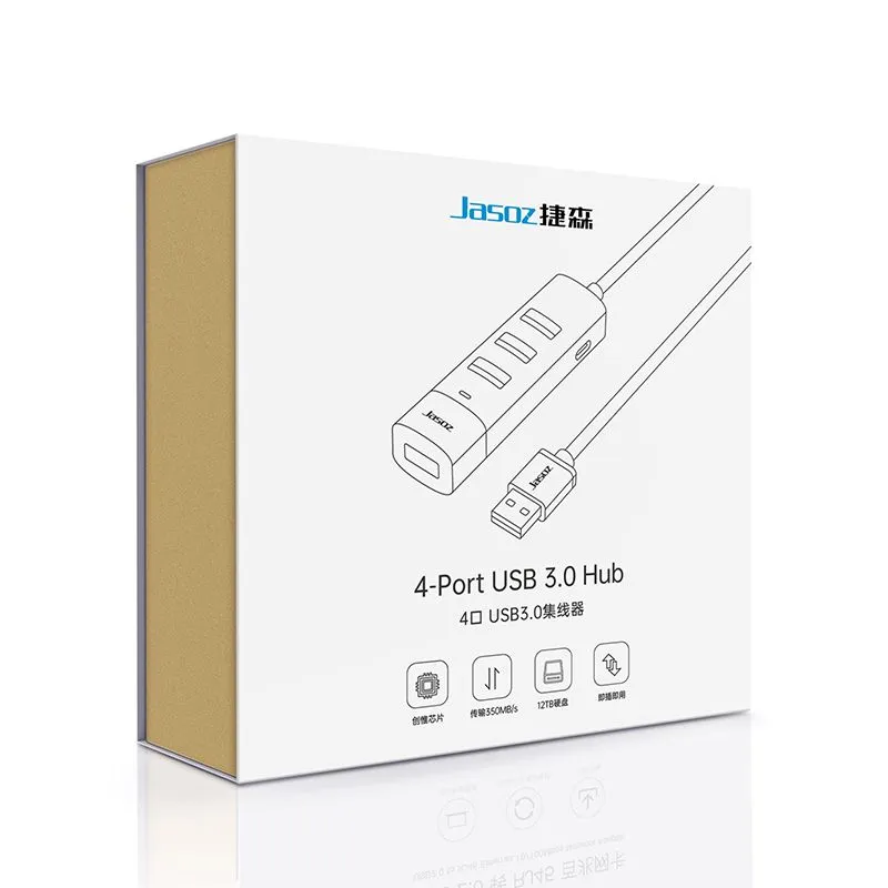 Bộ Chia Hub USB 3.0 4 Cổng Tốc Độ Cao Jasoz F116 Màu Đen (Dây Dài 0.3M/ 1M/ 1.5M) - hover