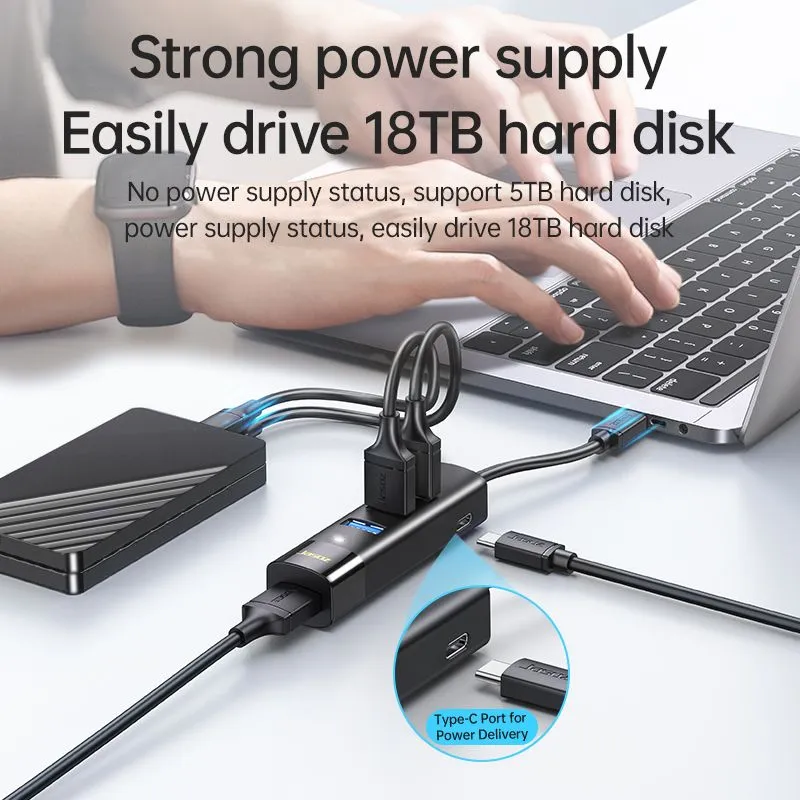 Bộ Chia Hub USB 3.0 4 Cổng Tốc Độ Cao Jasoz F116 Màu Đen (Dây Dài 0.3M/ 1M/ 1.5M) 3