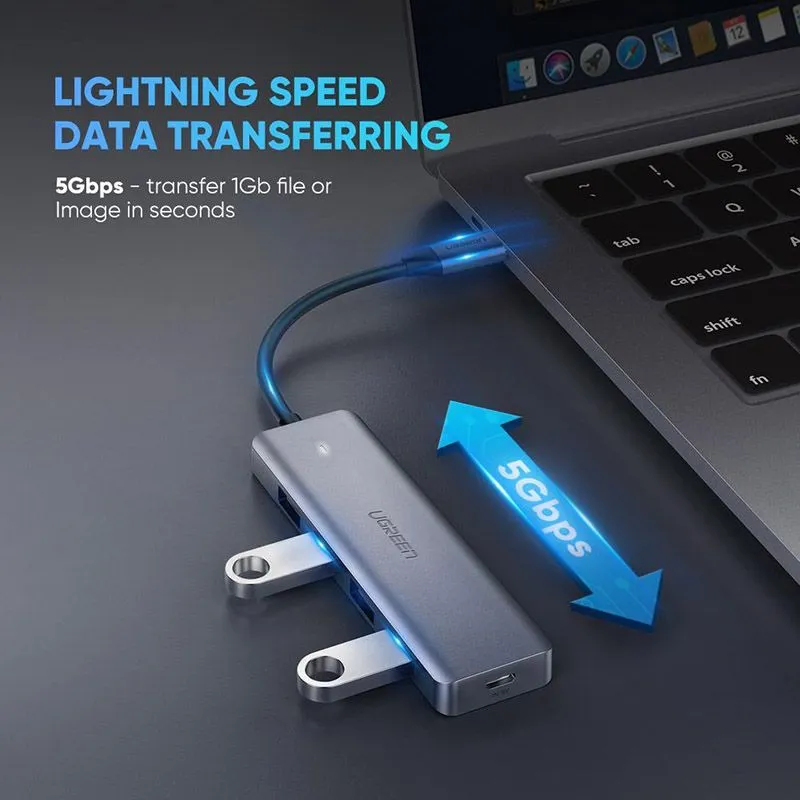 Bộ chia Hub USB Type C sang 4 cổng USB 3.0 Ugreen 70336 (15cm) 4