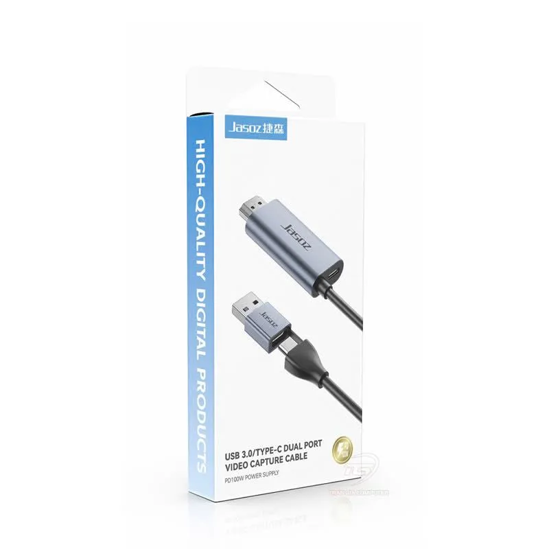 Cáp Chuyển Đổi Video Capture HDMI Sang USB 3.0 & USB-C Dài 2M Jasoz G167 T-G193 - hover