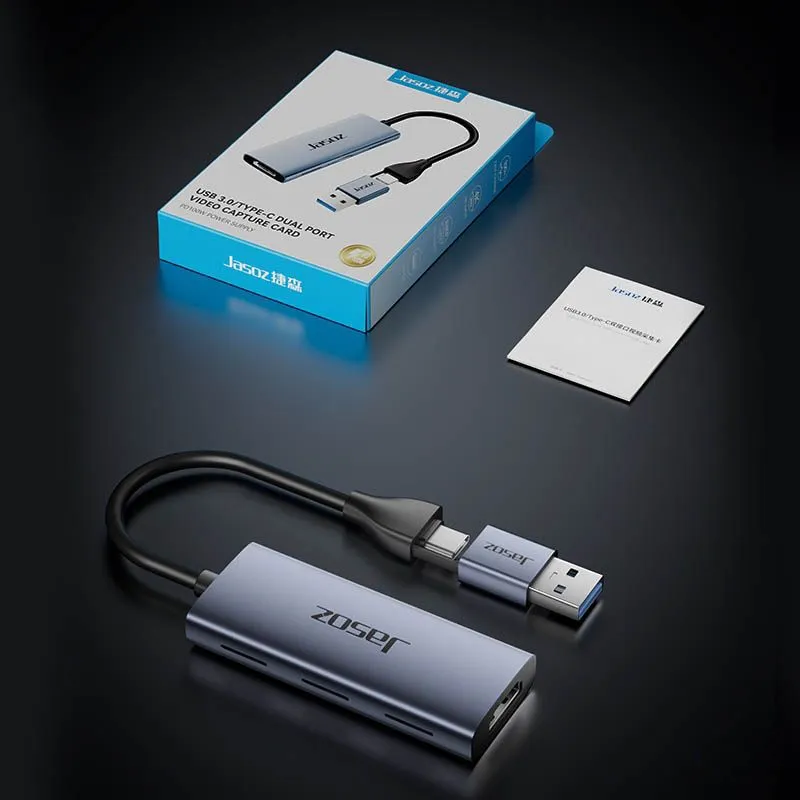 Card Ghi Hình Video Capture HDMI Sang USB 3.0 & USB-C Jasoz G164 T-G190 2